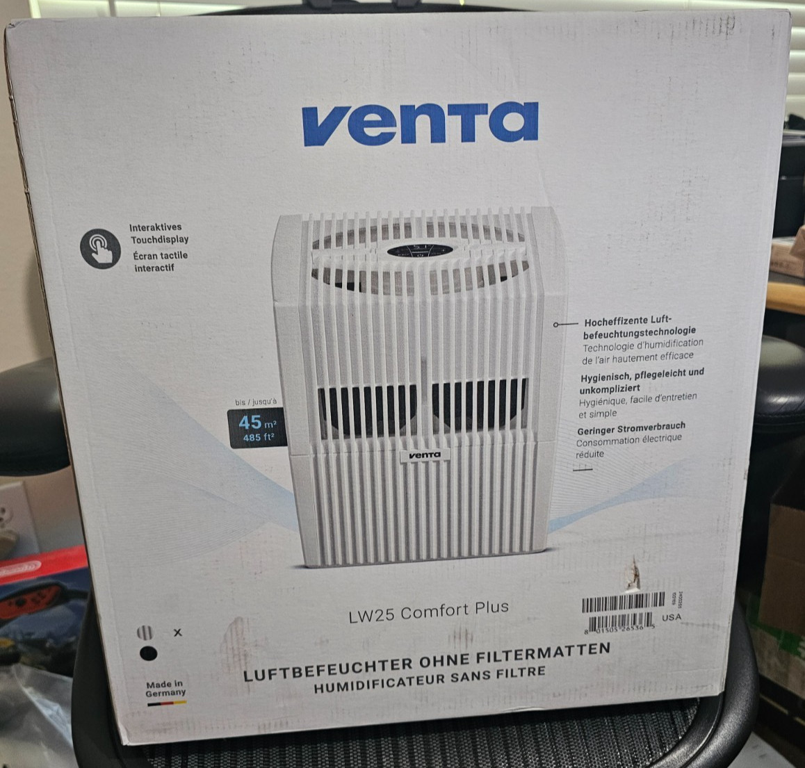 NEW Venta LW25 Comfort Plus Evaporative Humidifier White - Made in Germany