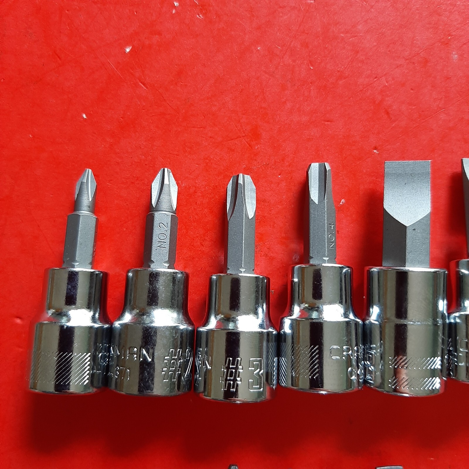 CRAFTSMAN 11pc 1/4 & 3/8" Phillips Flat Tip Screwdriver Bit Driver Socket Set