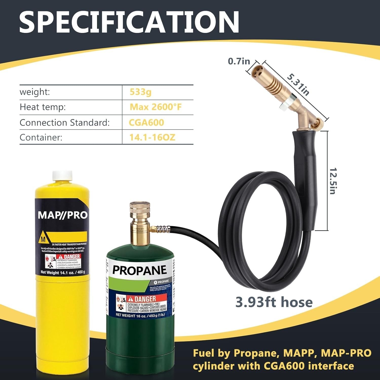 High-Temperature Propane Torch Kit - Ideal for HVAC, Plumbing & DIY Projects