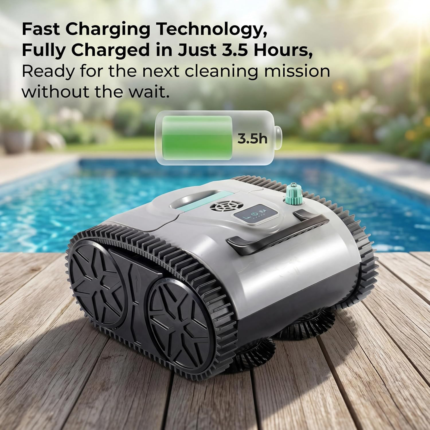 Automatic Cordless Pool Cleaner Robot for Inground & Above Ground Pools