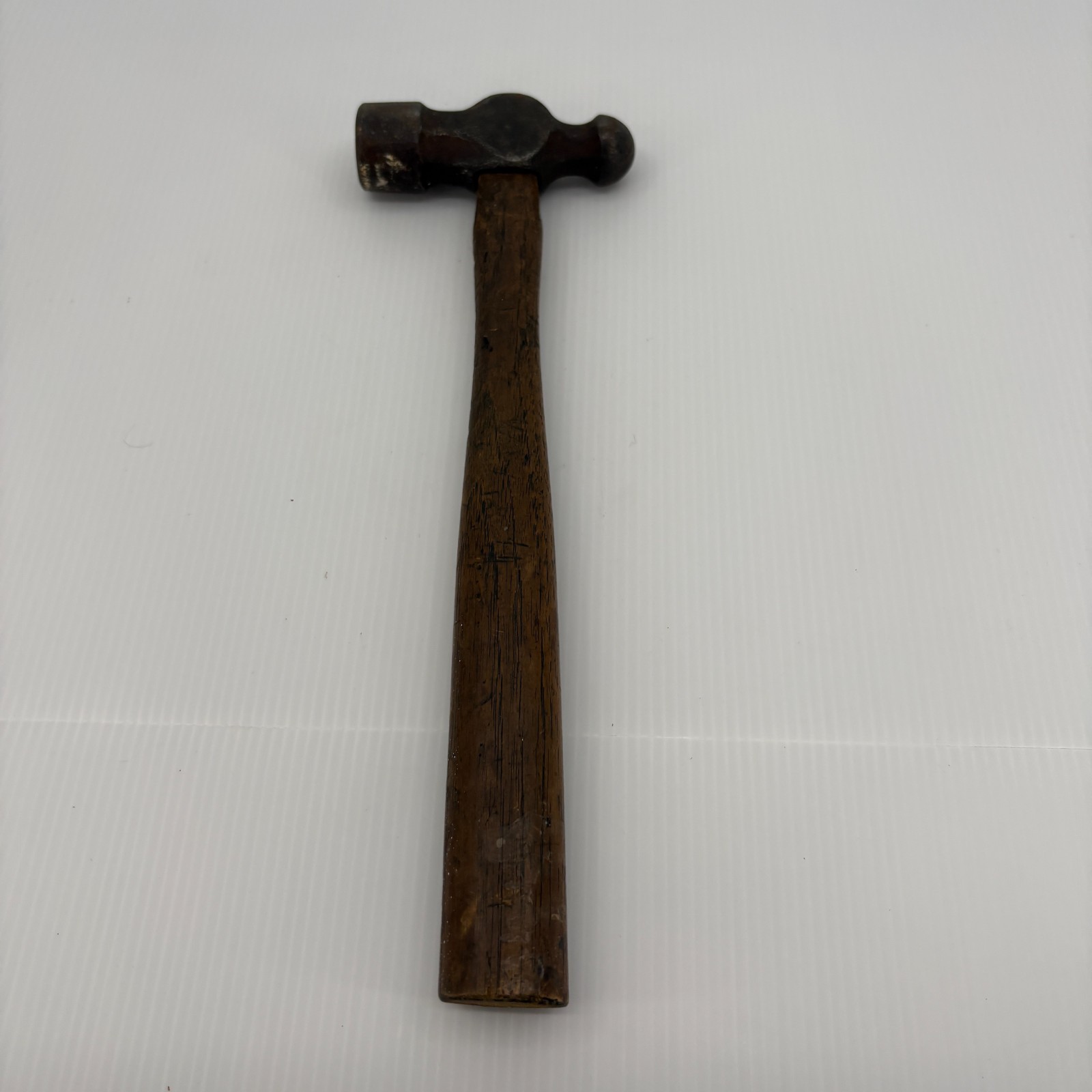 Vintage Ball Peen Hammer Wood Handle Steel Head Machinist Metalworking Tool