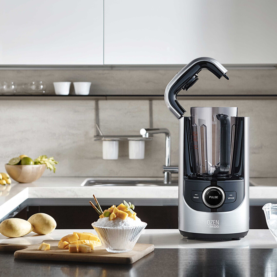 Pado Ozen 500 Vacuum Blender Plus Extra Vacuum Storage Container-Silver