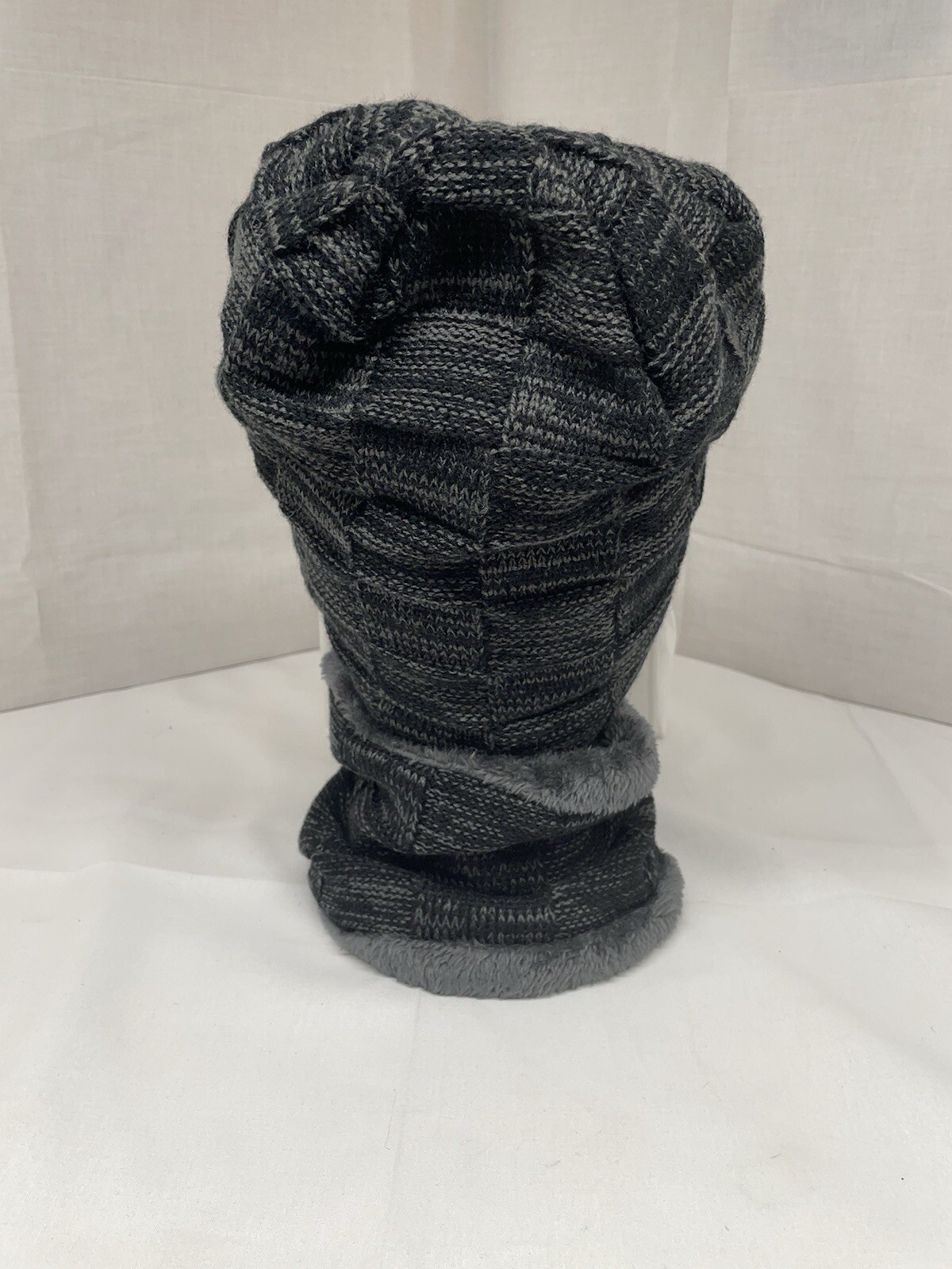 LCZTN Winter Beanie Hat Scarf Set Fleece Lined Knit Ski Hats Black