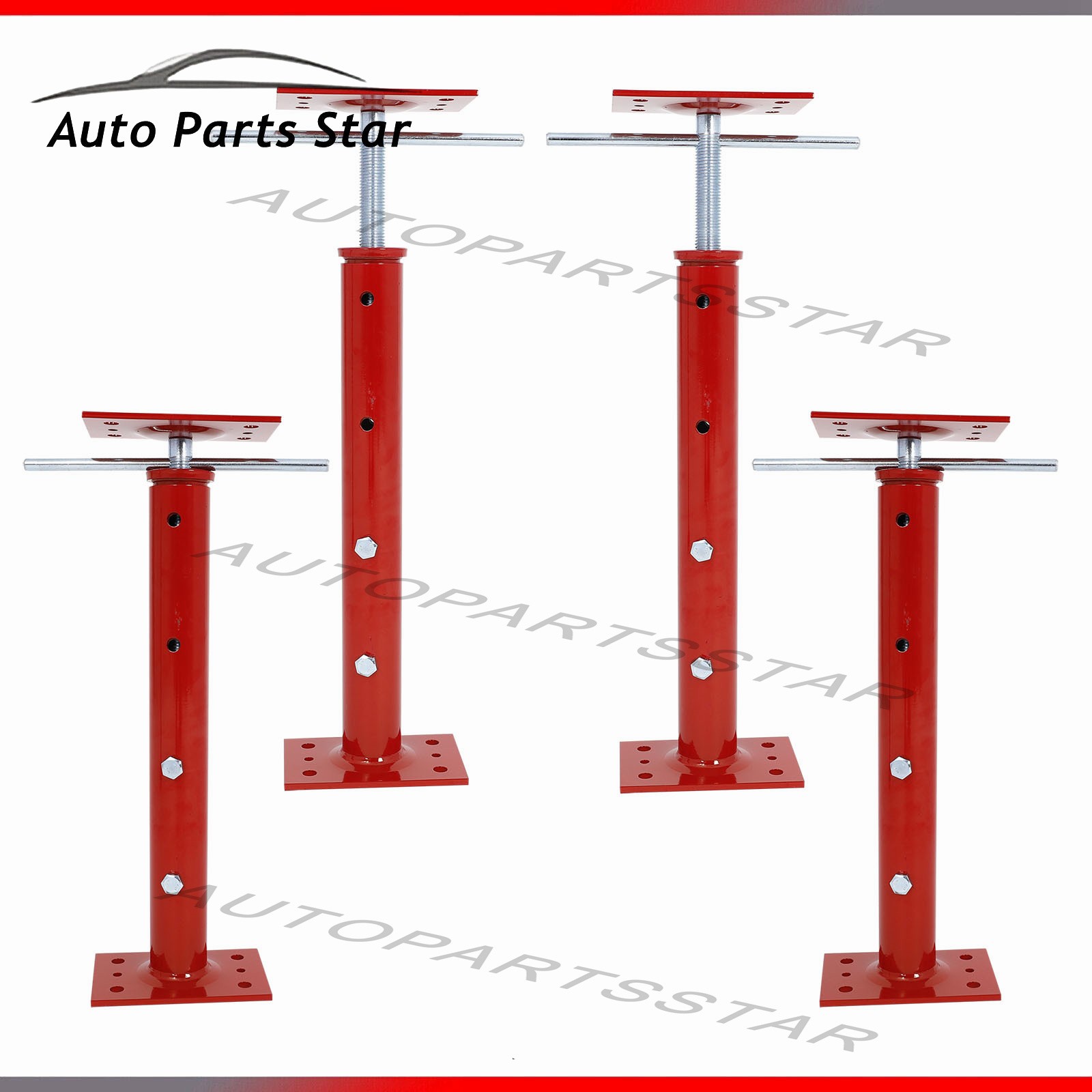 19"-36" Height Range Adjustable Floor Jack Post House Floor Leveling Lift 4pcs