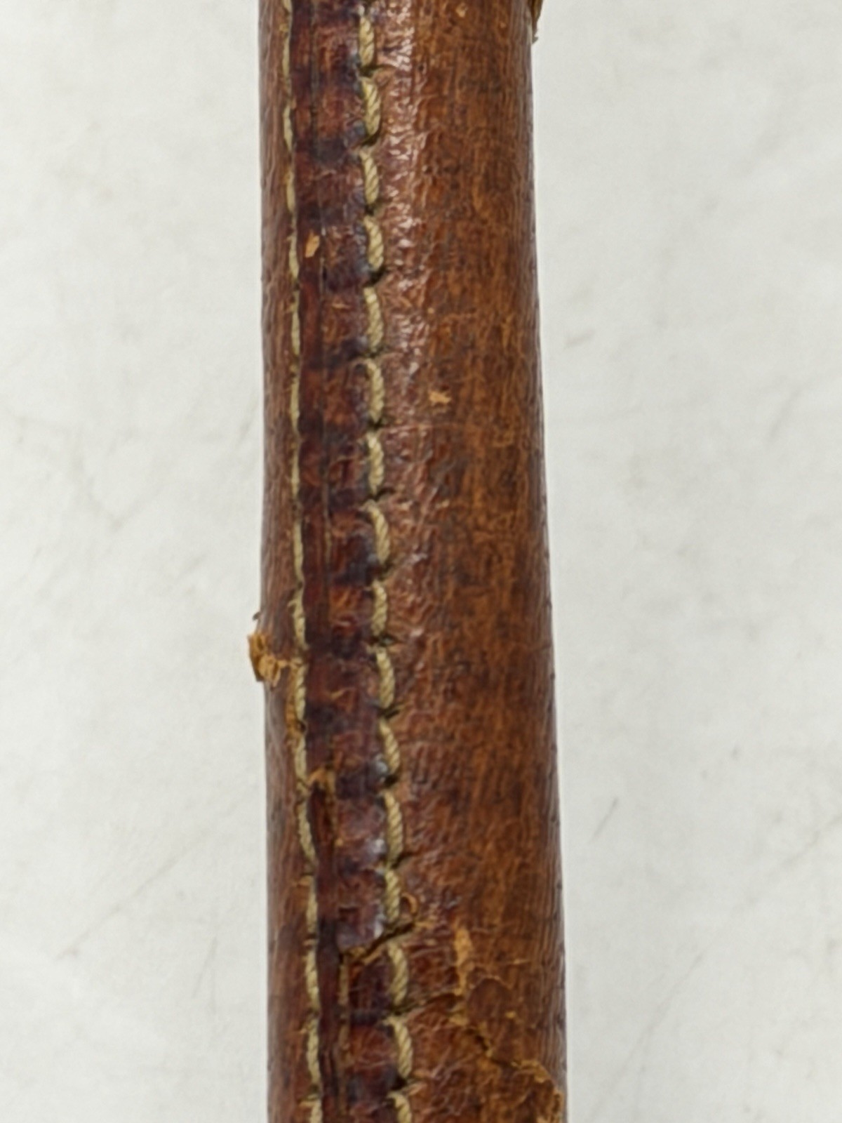 Antique Sterling Silver Mounted Riding Crop Leather Fall