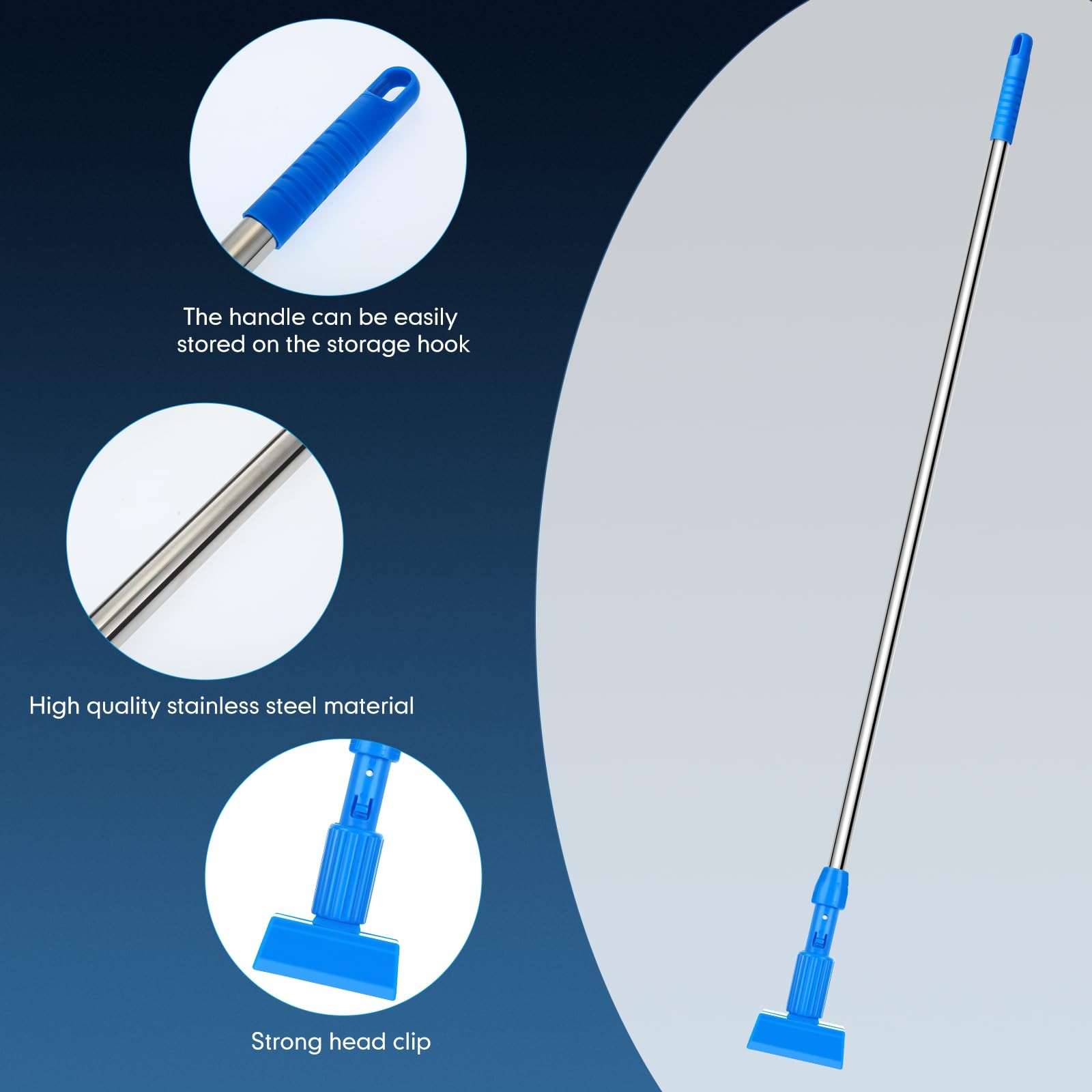 14 Pack Commercial Mop Handles Bulk Iron Mopping Tube 64 inch Heavy Duty Mop ...