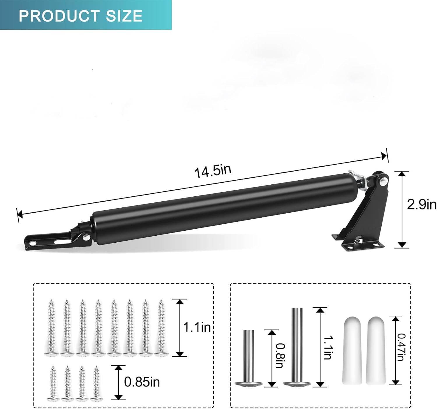 Screen Door Closer Kit - Pneumatic Closer Bracket, Adjustable Speed, Stable Syst
