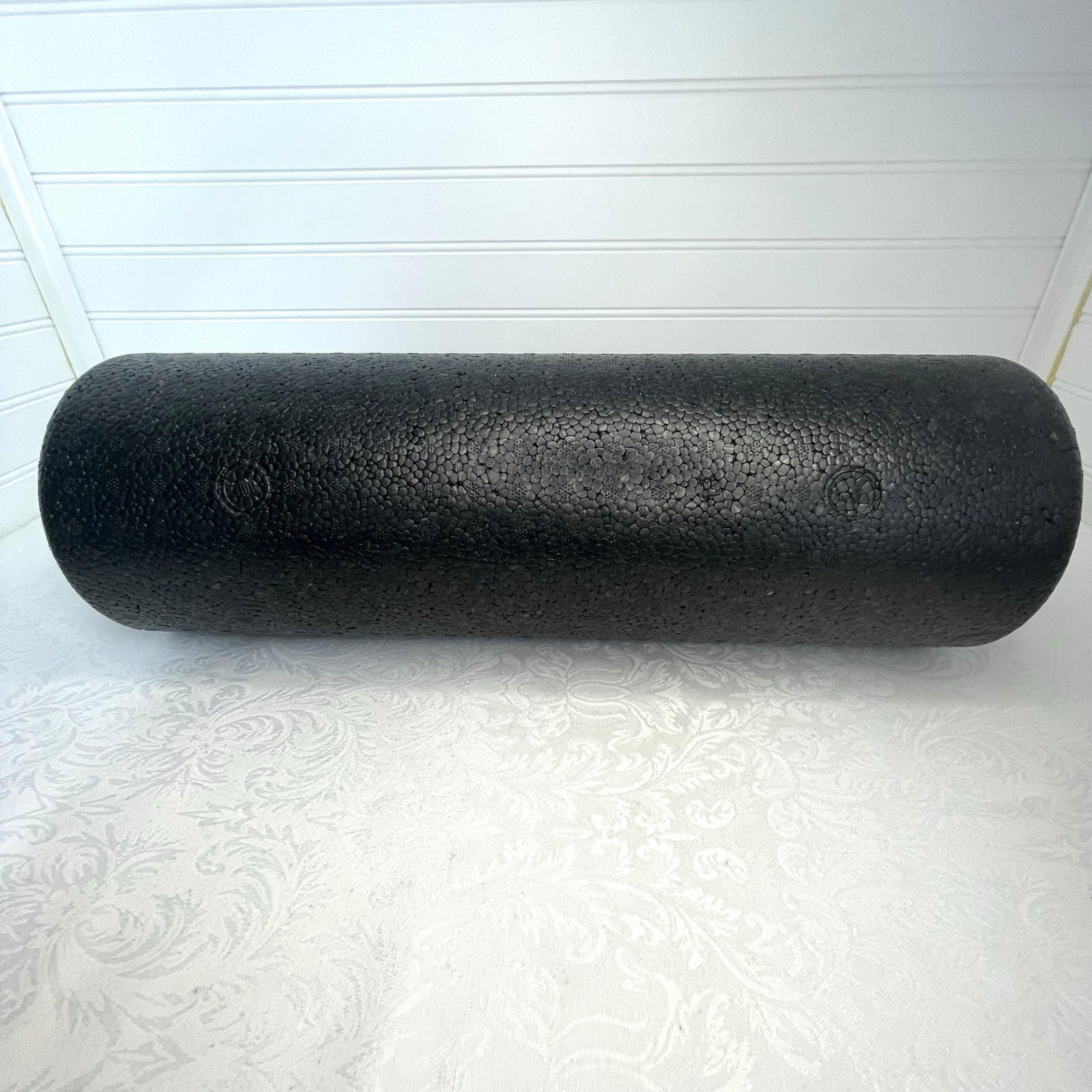 High Density Foam Roller 18 Inches Solid Black Muscle Massage Physical Therapy