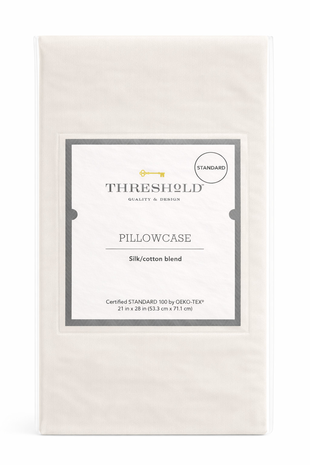 Threshold Standard Silk Cotton Blend Pillowcase Snowfall 300 Thread Count White