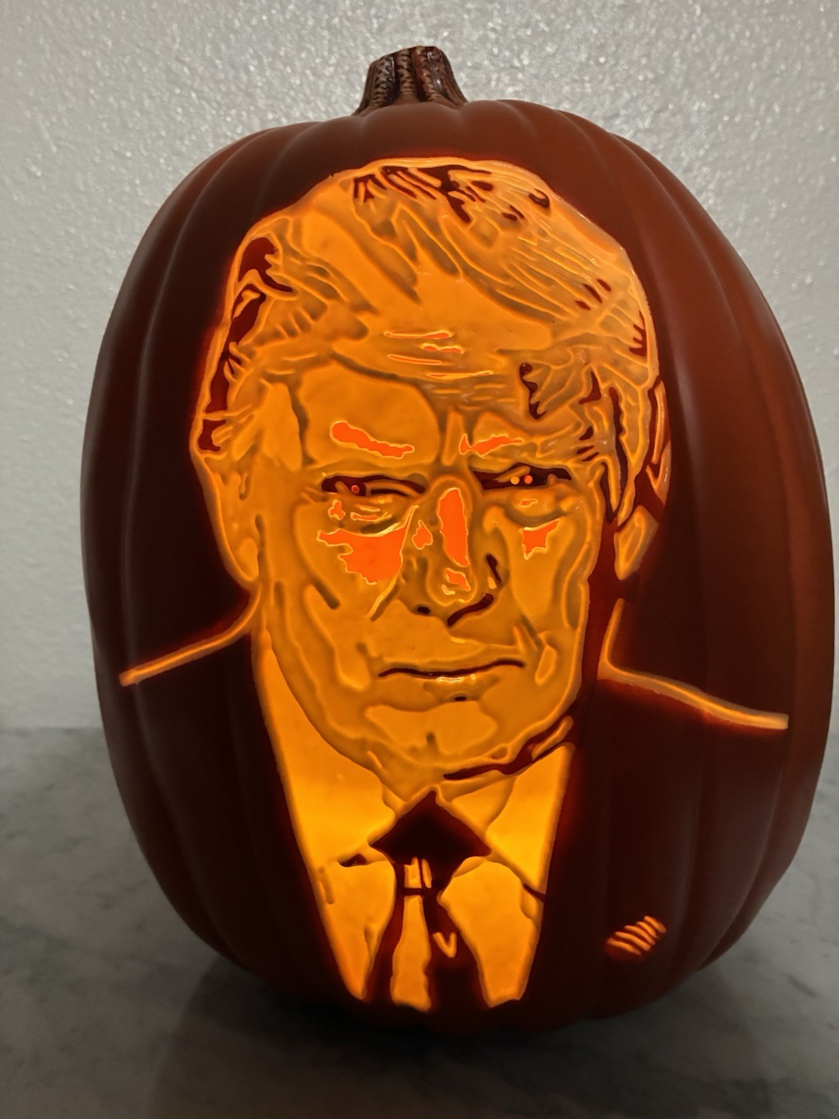 President Donald J Trump Light Up Faux Halloween Pumpkin stands 13“