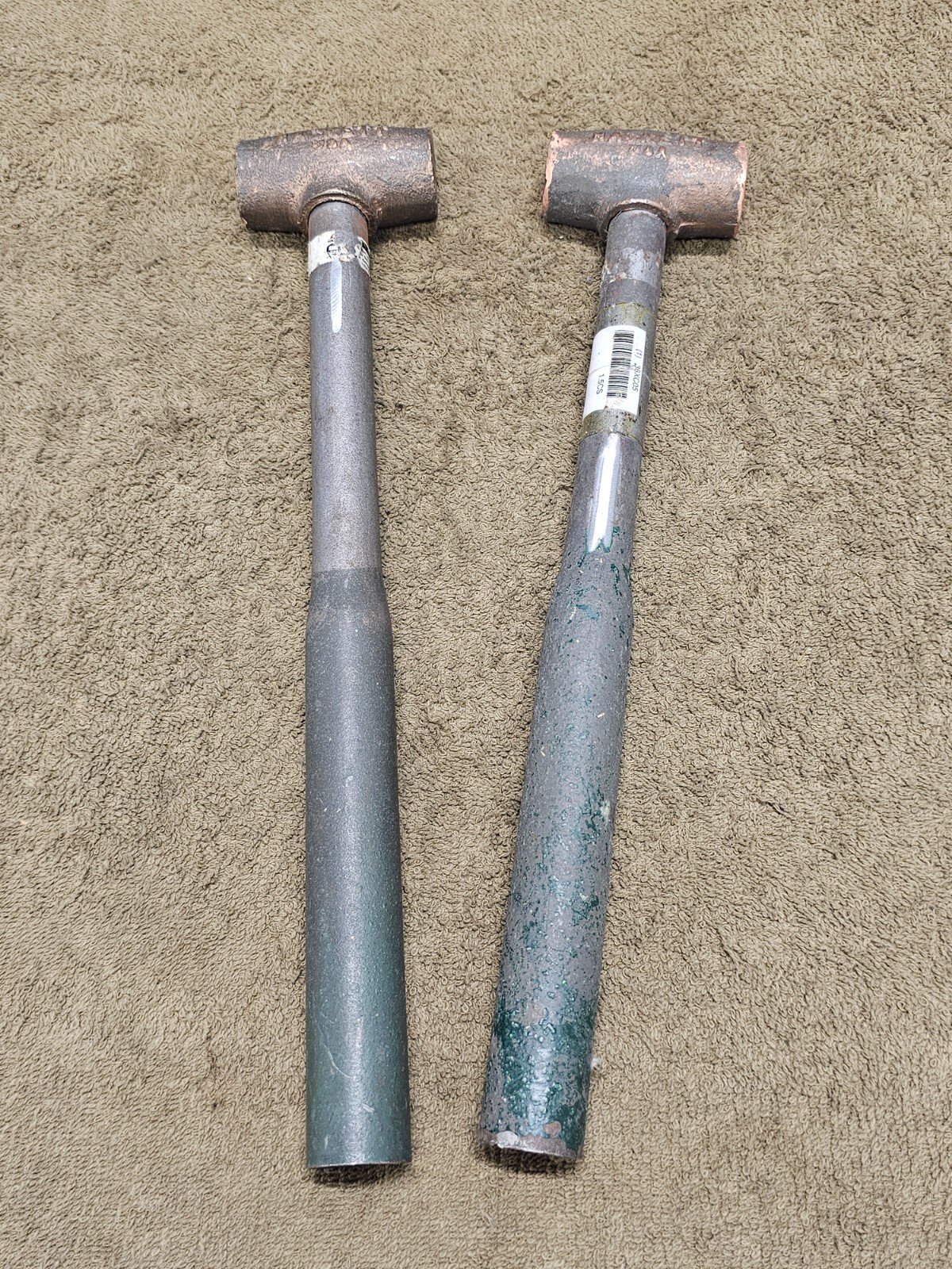 2 Hackett Copper Body sledge Hammer Mallet Non Sparking 1.5 Lb 1-1/2 Pound