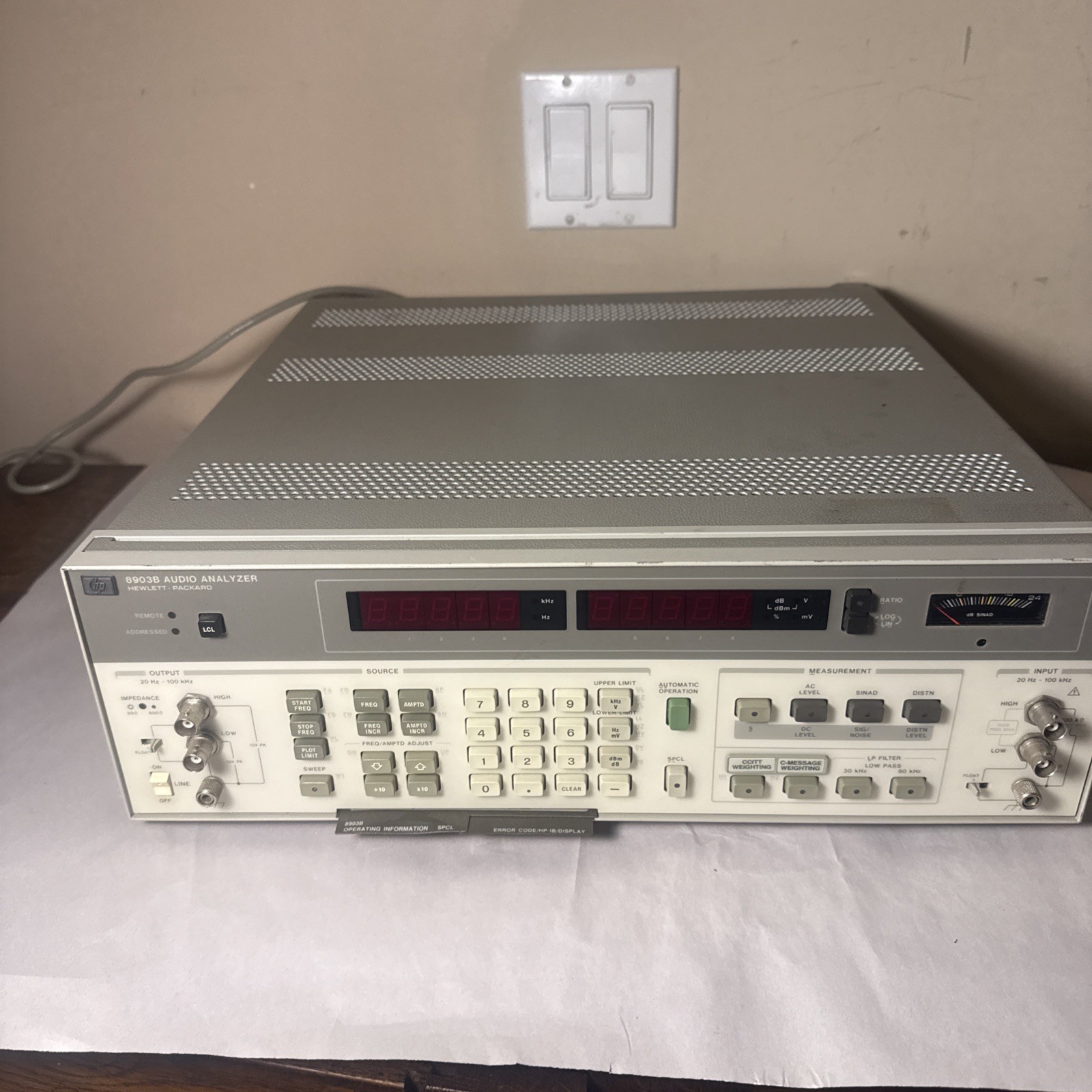 HP 8903B Audio Analyzer READ