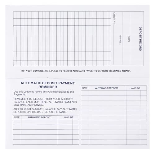 Pack Checkbook Register, Check Register Books for 12 Mainstream Register