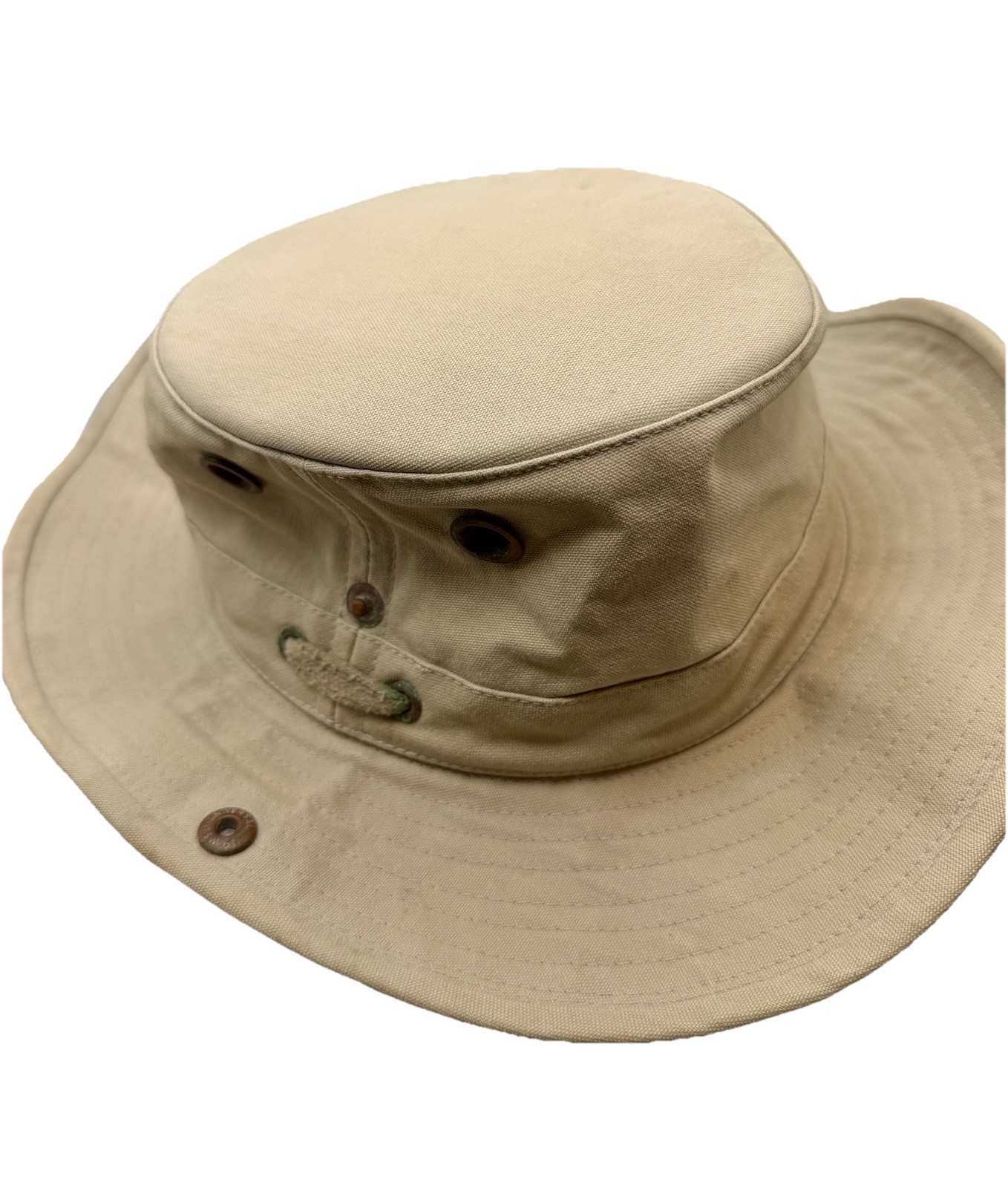 Tilley Endurables Airflo Snap Up Unisex Khaki Hat 7-1/4 Fishing Hiking Gardening
