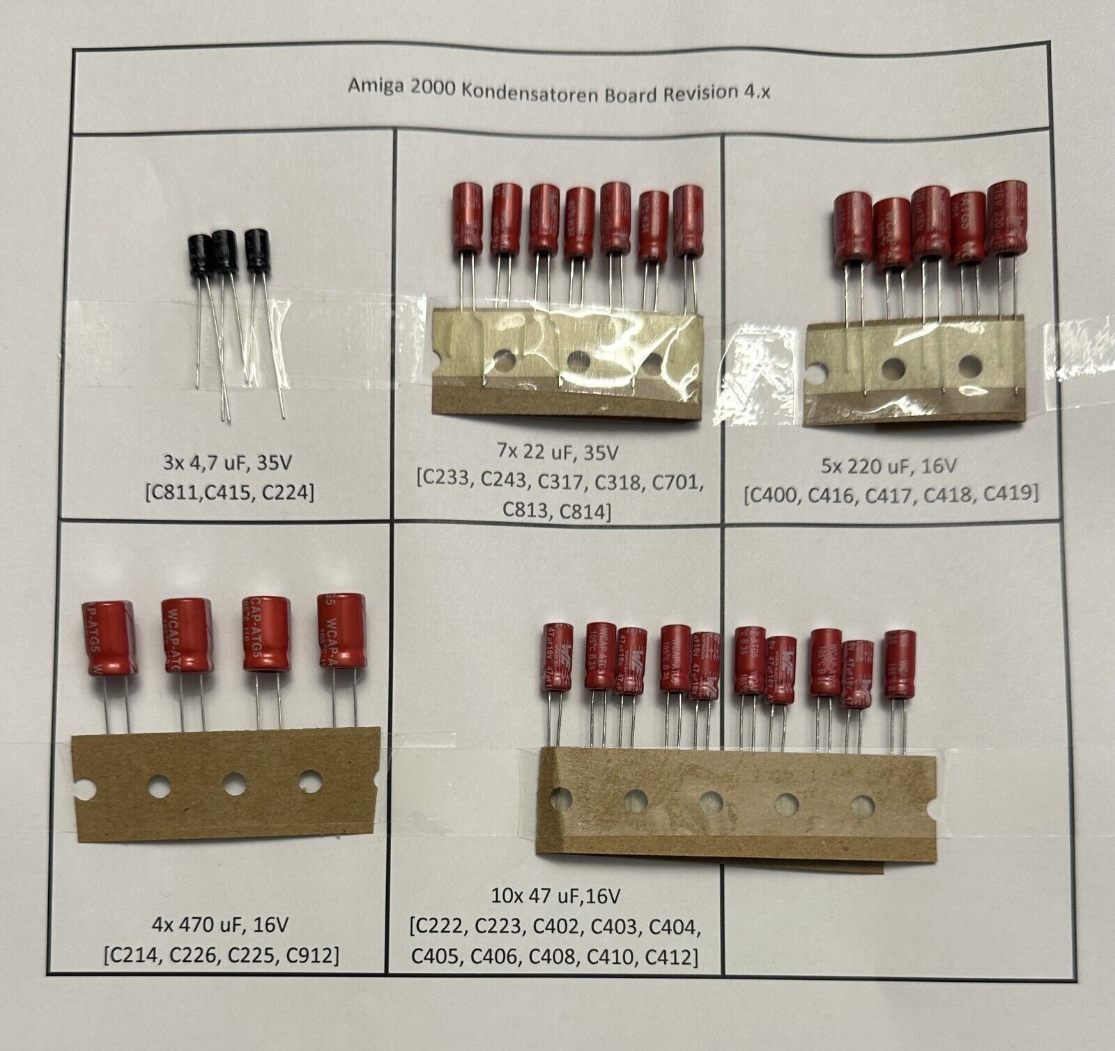 Amiga 2000 Rev 4 Recap Kit