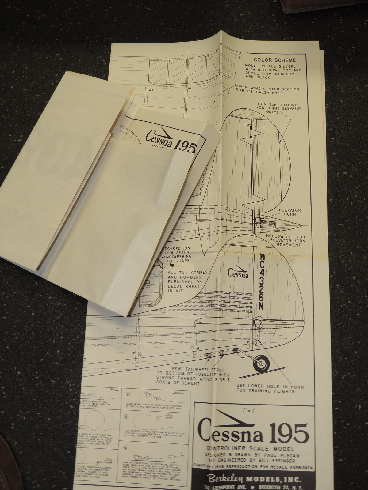 Berkeley Models Airplane Blueprints Plans 1948 Cessna 195