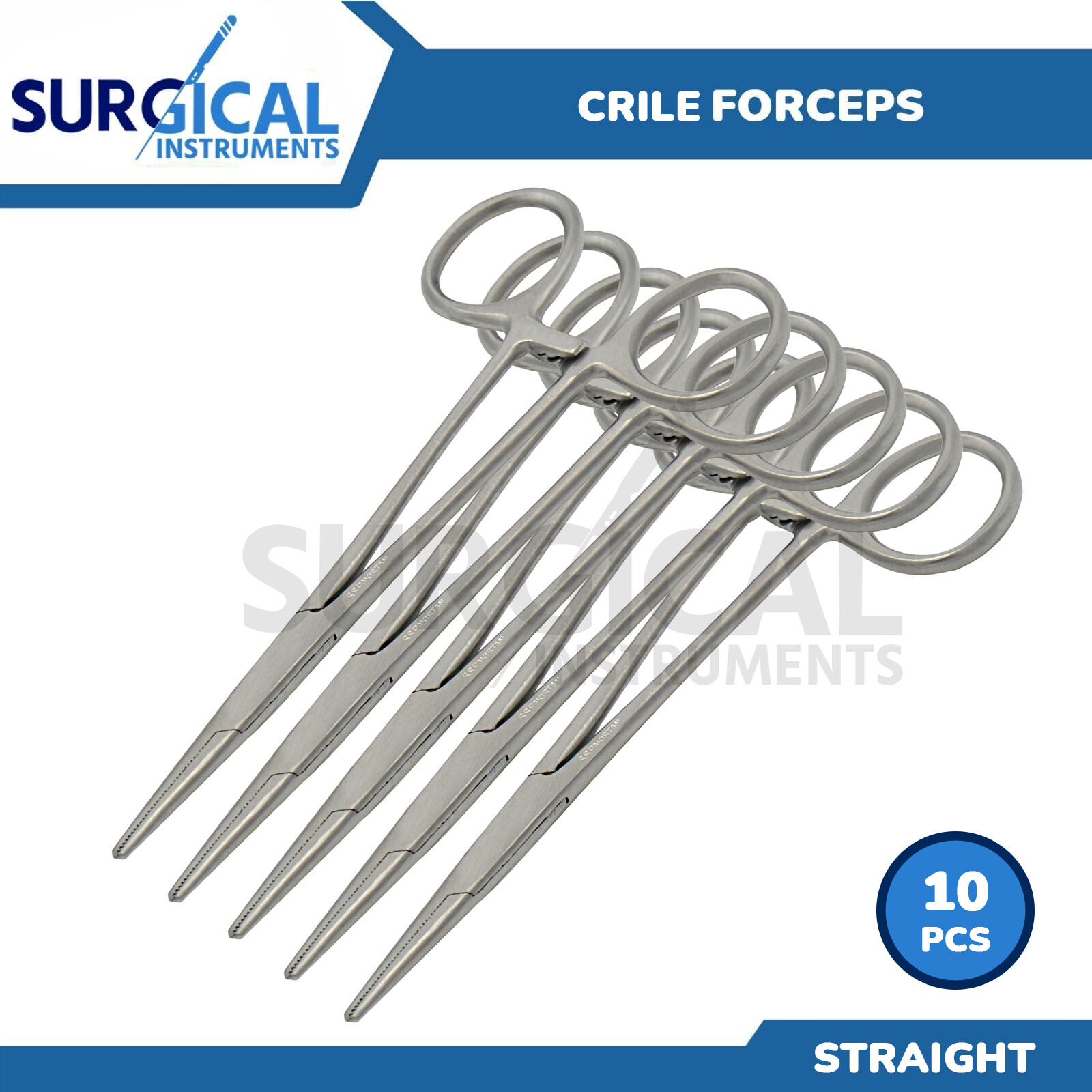 10 Pcs Crile Hemostat Forceps 6.25" Straight Surgical Veterinary German Grade