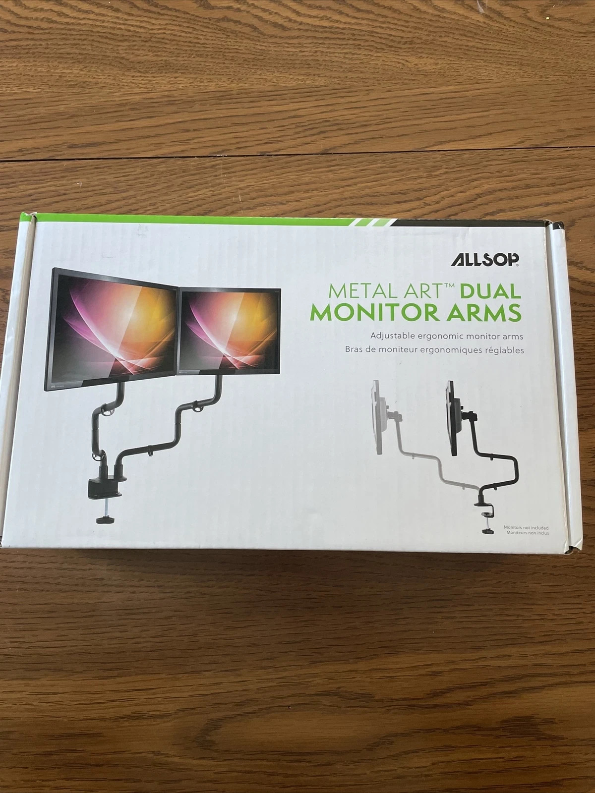Brazo doble para monitor Allsop Metal Art - Negro - Compatible con monitores 32