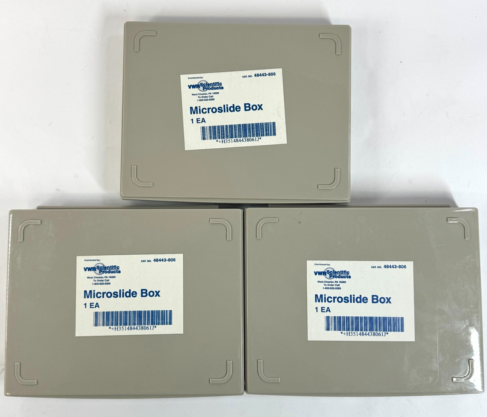 VWR Scientific Products 48443-806 Plastic 3 pc Microslide Microscope Slide Boxes