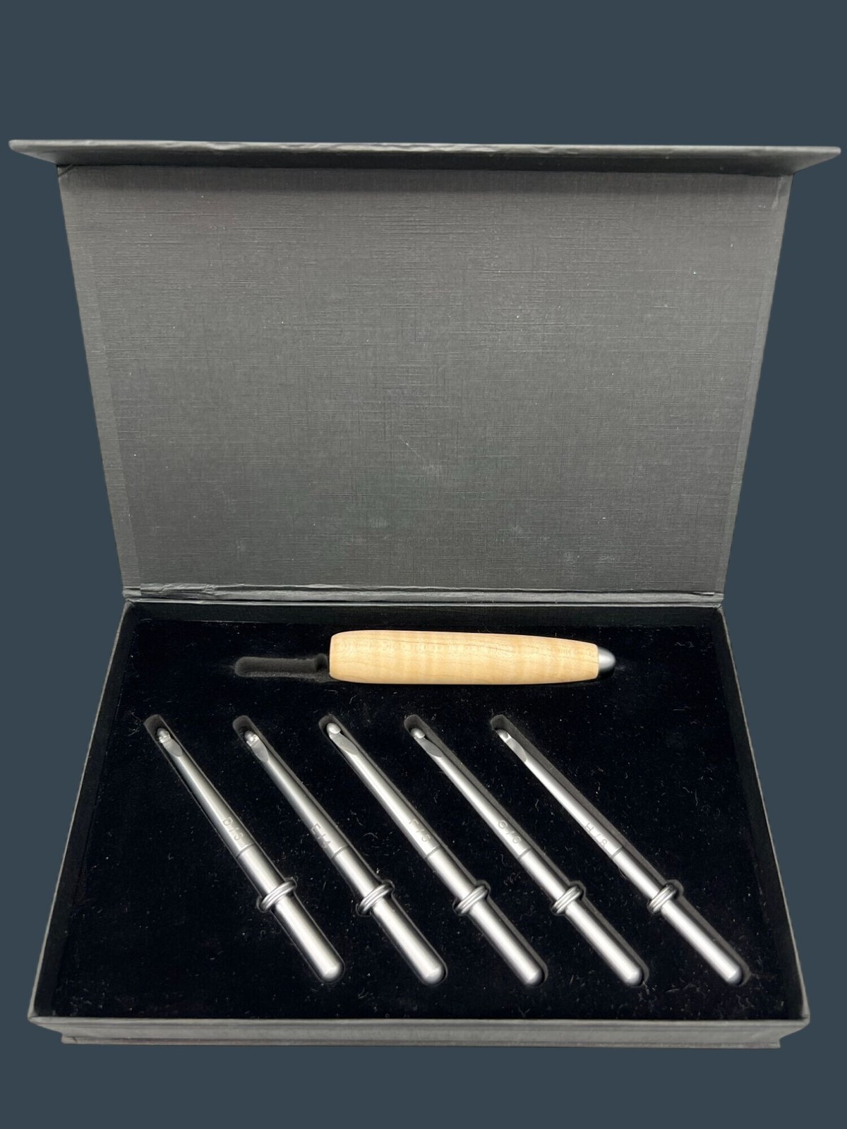 Crochet Hook Set Interchangeable Wood Handle 5 Sizes Kit Sawyer Creek Premium