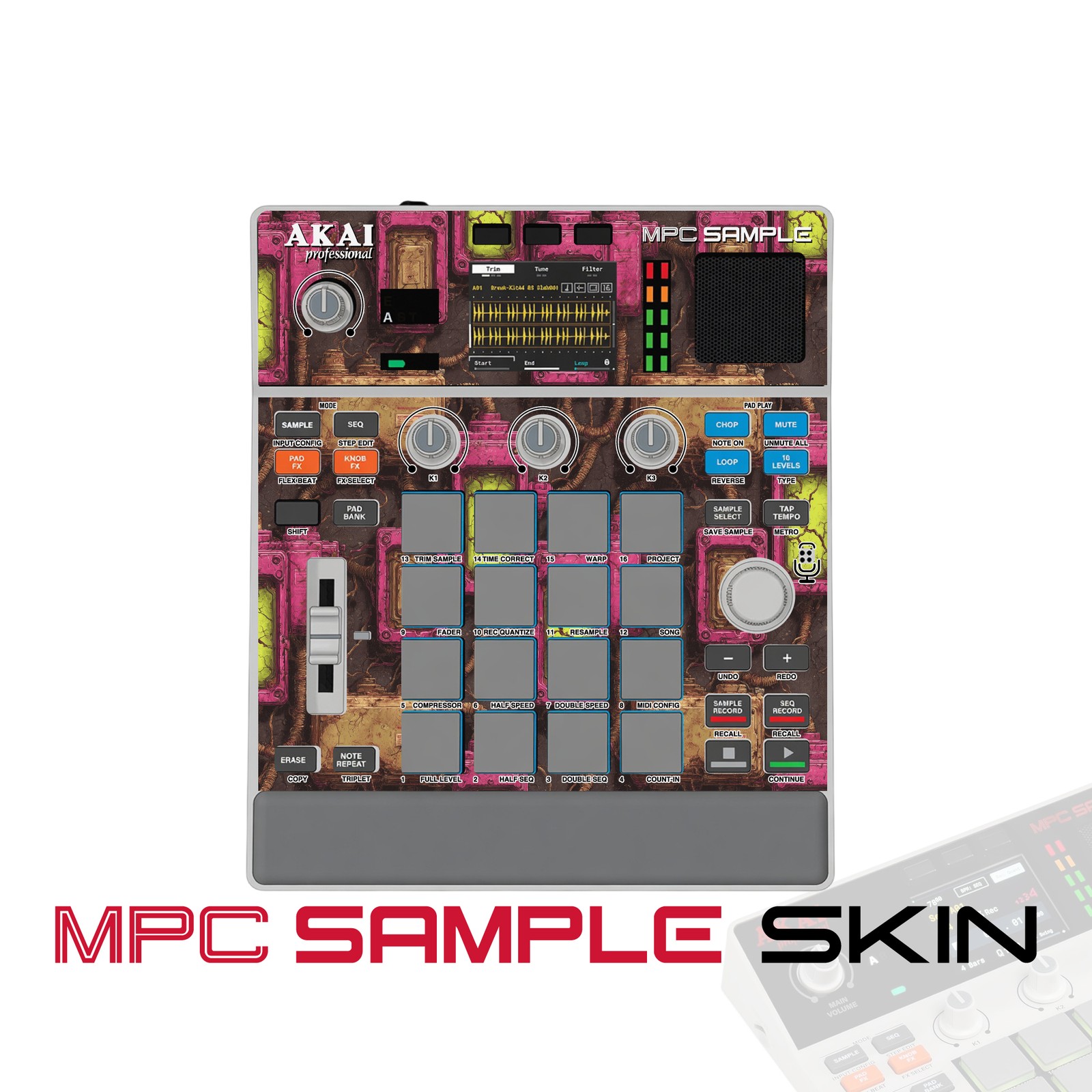 Akai MPC Sample Skin / chrome bloom