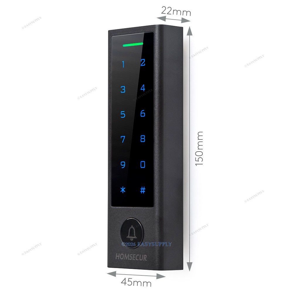 HOMSECUR Access Control System Kit With Power Doorbell Exit Button Strike Lock