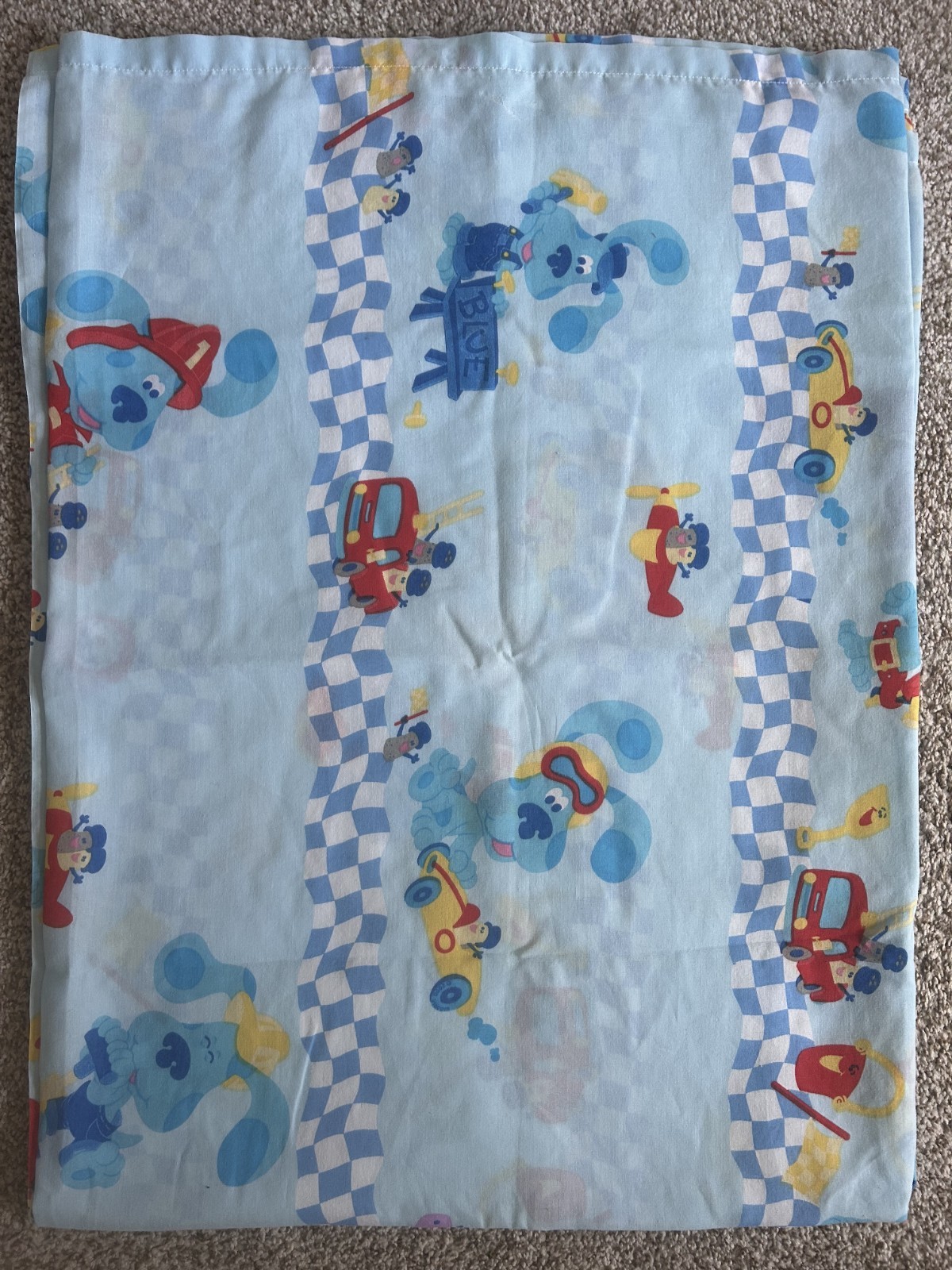 Kids Standard Pillowcase Blue's Clues Blue Character Cartoon Print, Rectangular