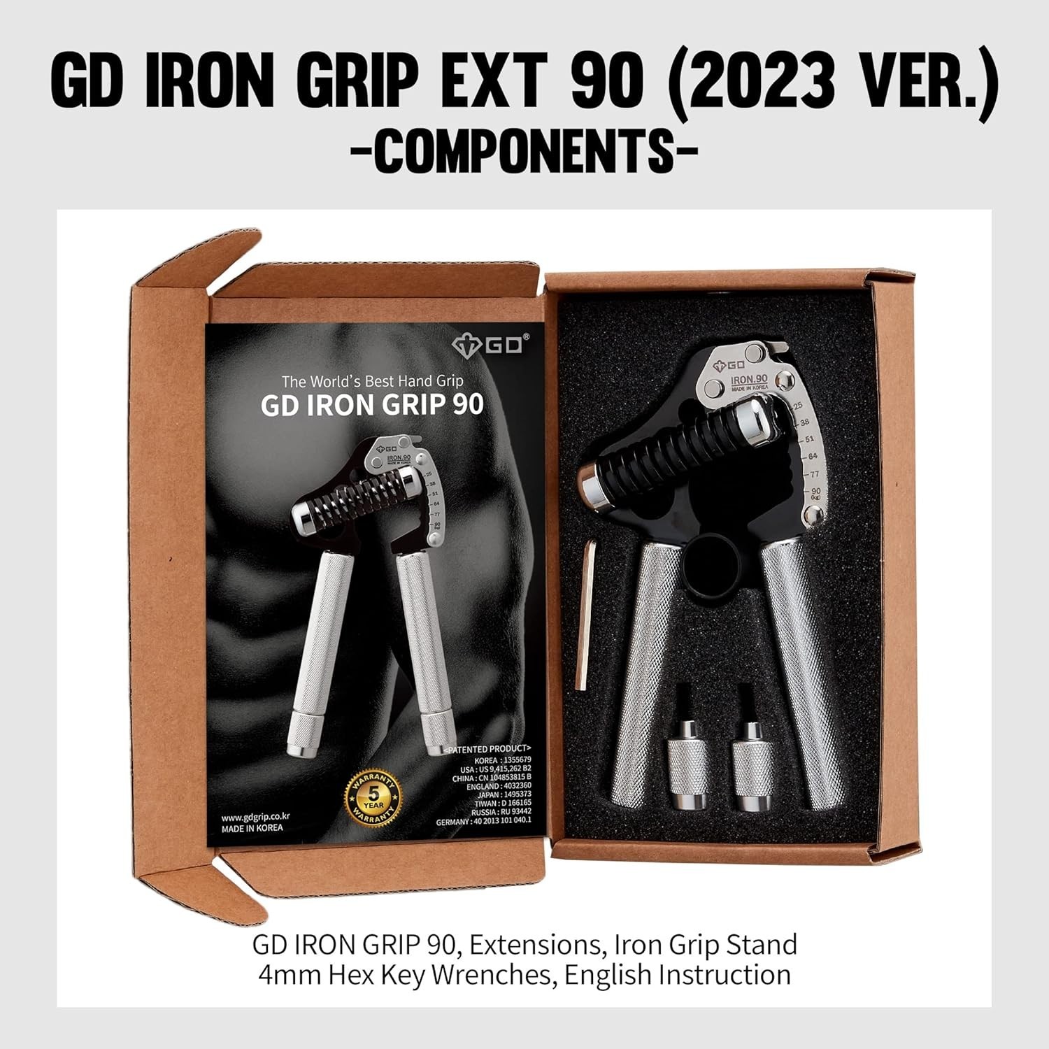 IRON GRIP Grip Strength Trainer Adjustable Hand Gripper Strengthener Hand Grip E