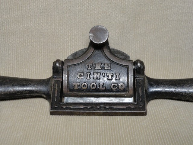Early Cincinnati Tool Co Spokeshave Ornate Spoke Shave w/ Flat Bottom Orig Iron
