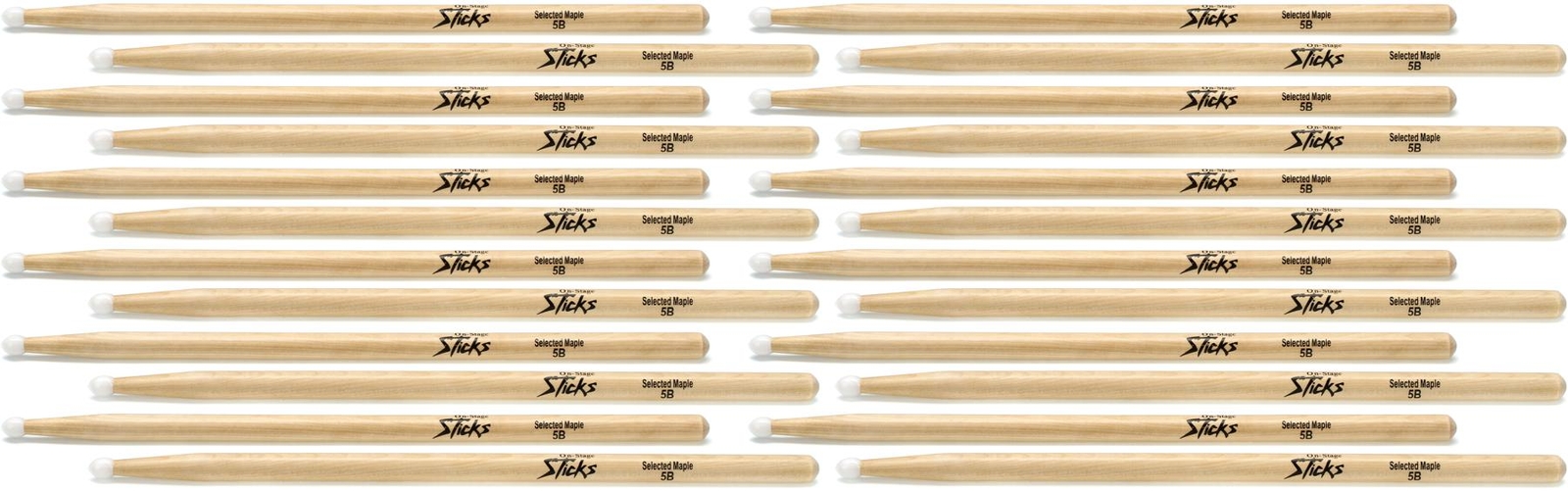On-Stage Stands 5B Nylon Tip Maple Drumsticks