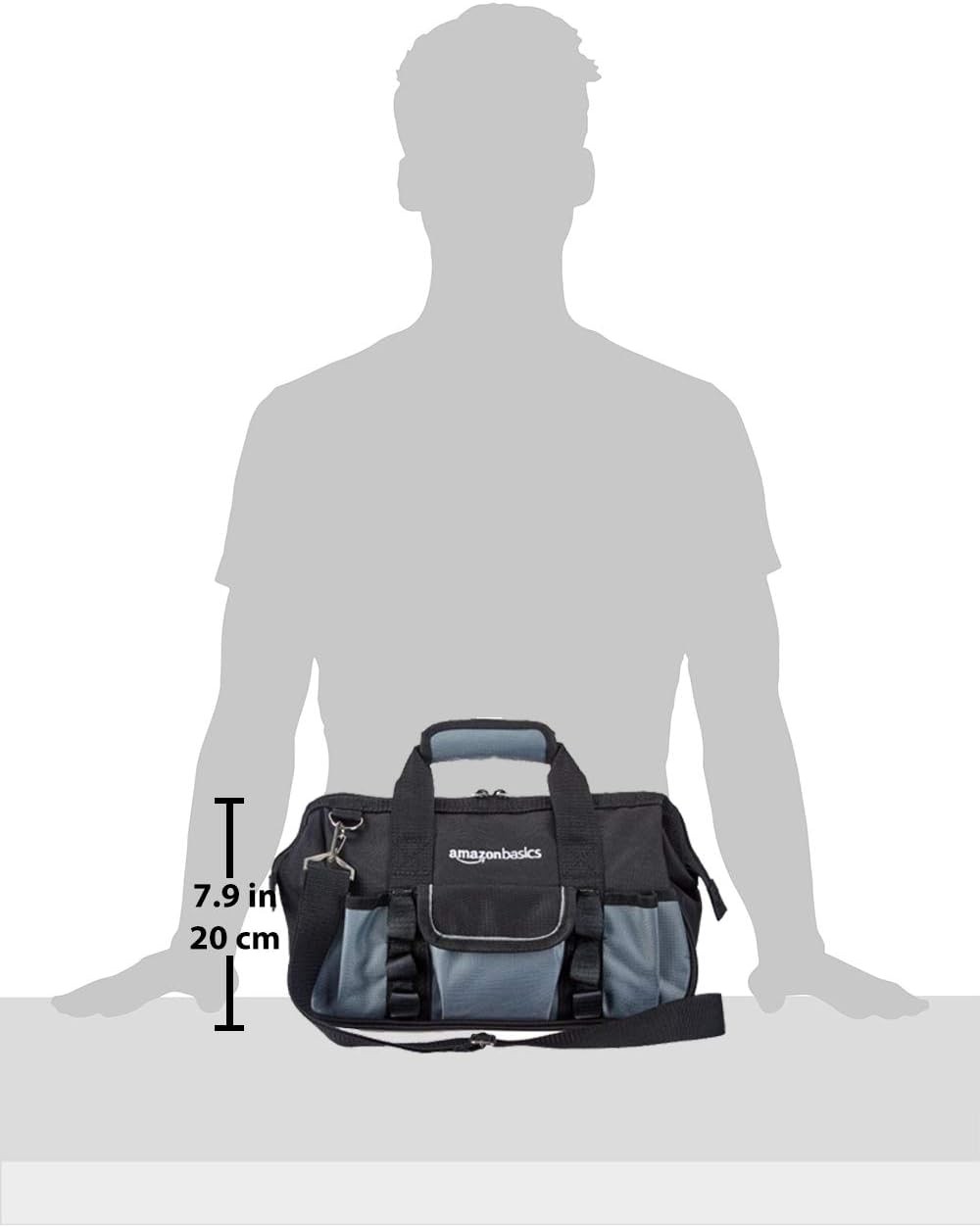 Amazon Basics Durable Wear-Resistant Tool Storage Bag with Adjustable Shoulde...