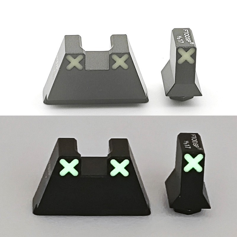 Green/Red XXX Tall Suppressor Height Glow Sights for GLOCK 17 19 34 45 47 MOS