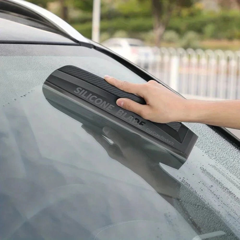 Non-Scratch Soft Silicone Car Squeegee – Window Water Wiper & Drying Tool