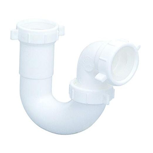 1-1/2 Inch Kitchen Sink Drain Repair Pipe with Reducing Washer, White