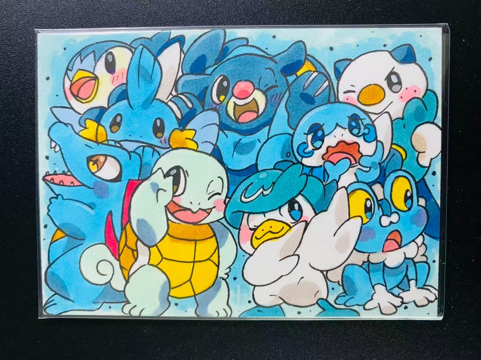 Shengsheng Studio Pokemon Water‑Type Squirtle & Friends 1/1 Sketch Card by Cici