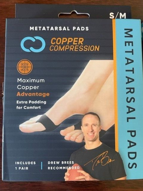 Copper Compression Arch Support 1 Pair Unisex NEW