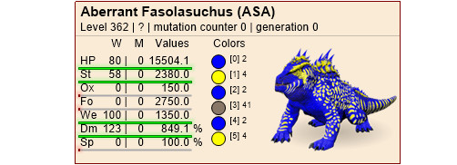 Ark ASA Xbox/PC/PS5 PVE 362 Aberrant Faso Fasolasuchus Blue/Yellow Baby Pair