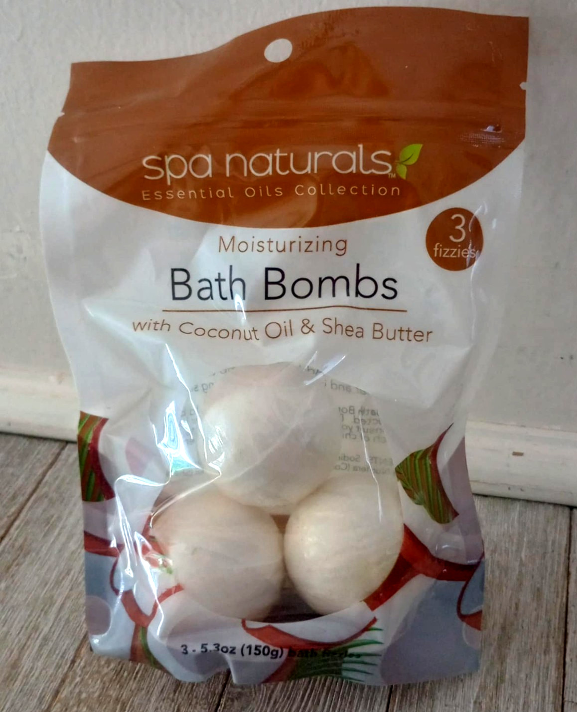 Spa Naturals Luxury Collection Coconut Oil & Shea Butter Bath Bombs 3 Pack