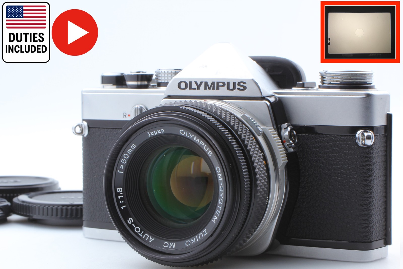 Clear Finder [Near MINT] Olympus OM-1N 1N Film Camera 50mm f/1.8 Lens From JAPAN