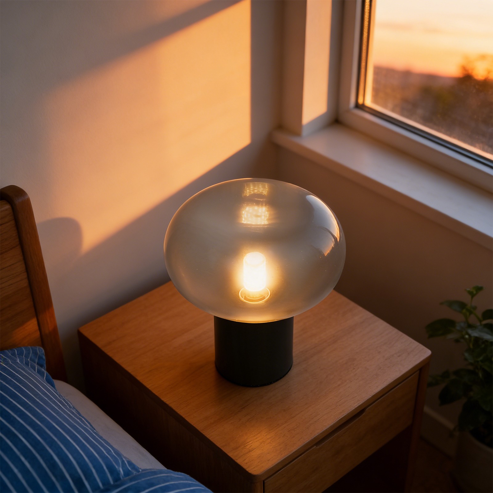 Art Decorative Bedside Table Lamp, Simple Nightstand Lamp, Mushroom Table Lamp