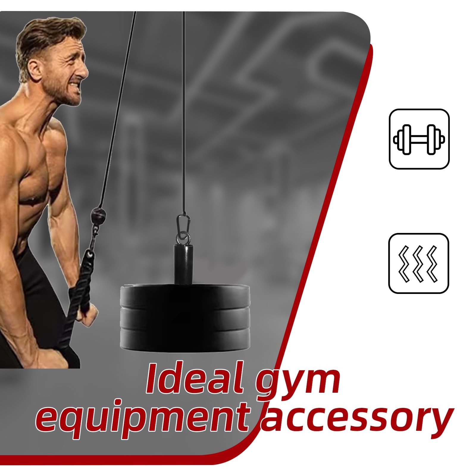 Weight Loading Pin with Carabiner for 2" Olympic Plates & Cable Pulley