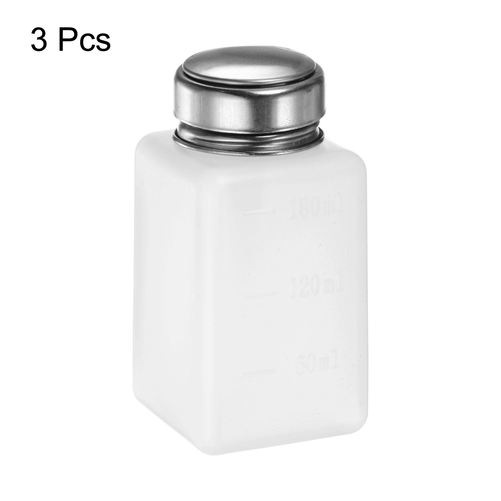 3pcs Solvent Alcohol Dispensers 180ml Push Down Liquid Dispenser Pump White