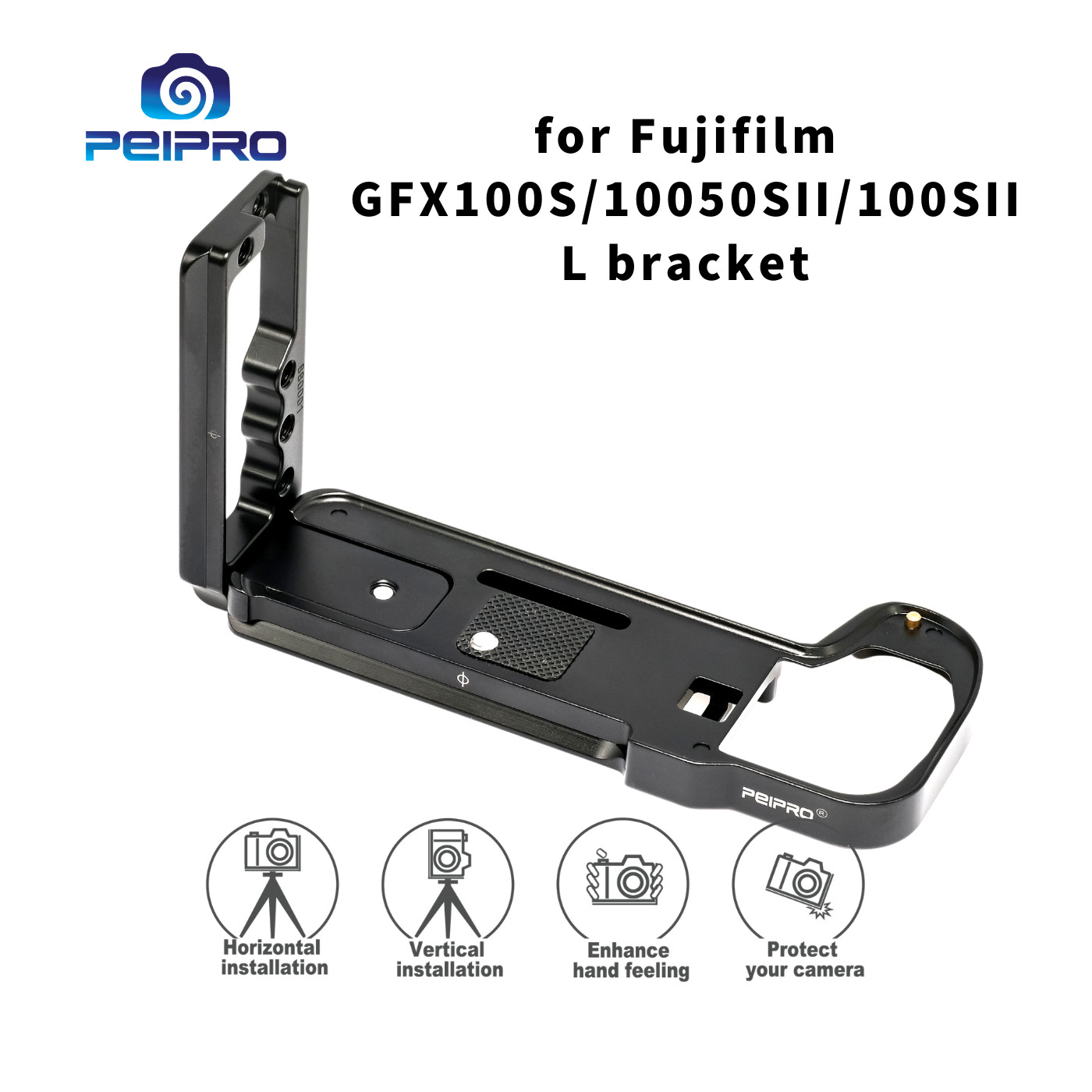 PEIPRO Push-Pull L-Plate Bracket for Fujifilm GFX100S / GFX100S II / GFX50S II