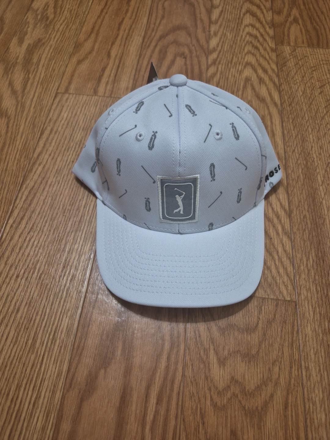 Pro Series Adjustable White Golf Hat Golf Clubs & Bags Pattern