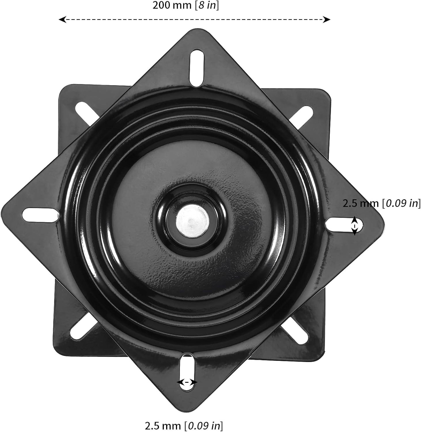 2 PCS 8 Inch Black Swivel Plate Heavy Duty Ball Bearing Bar Stool Swivel Plat...