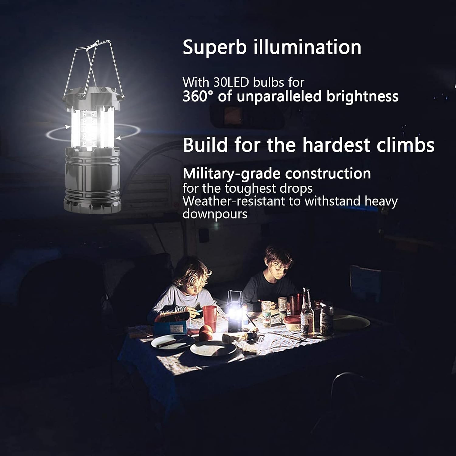 Adjustable Brightness LED Camping Lanterns 4 Pack Waterproof
