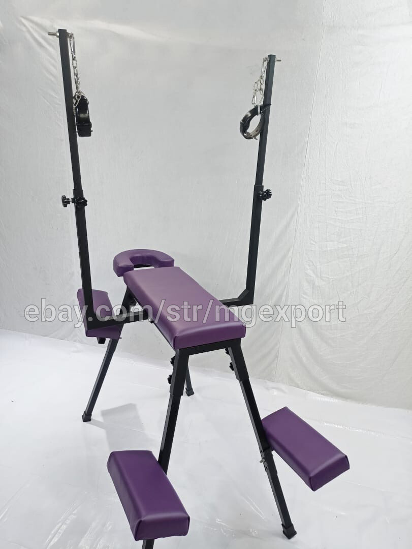 Portable Bench With Headrest Purple Color