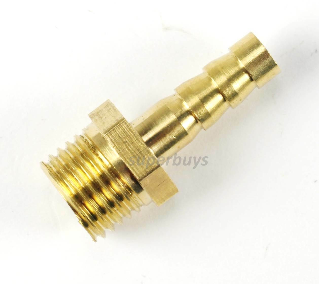 Brass 6mm 1/4" Barb to 1/4” Male BSP Pipe Piping Fitting Valve Air Water Barbed