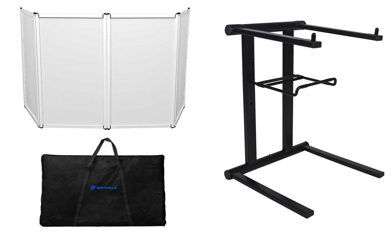 Rockville RFAAW DJ Event Facade Light Weight Booth+Travel Bag+Scrim+Laptop Stand