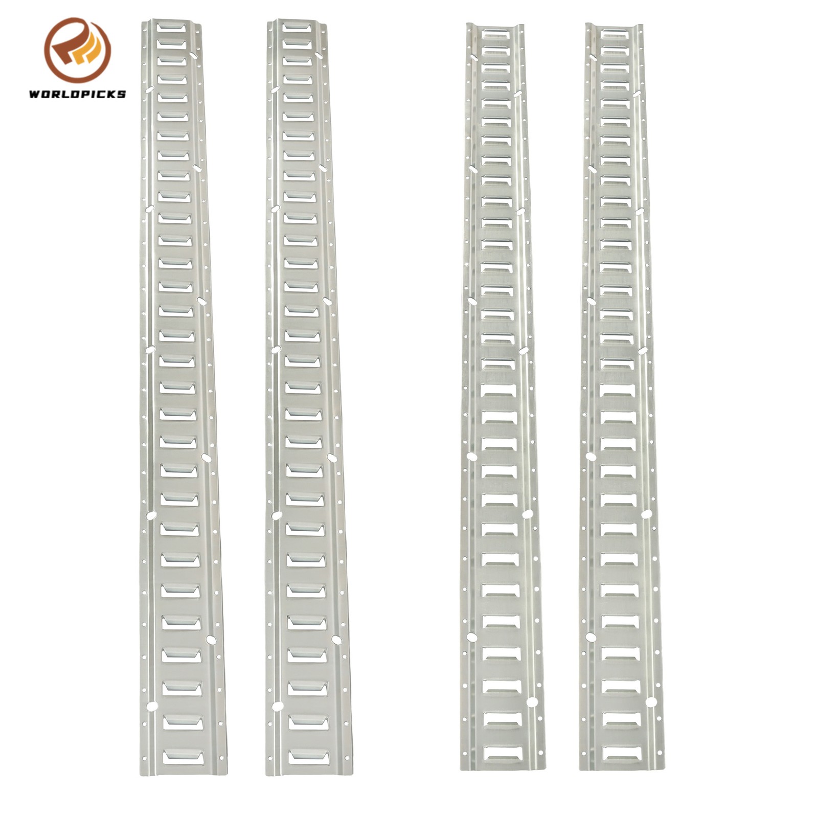 4 Piece 5' Galvanized E Track Rail Set Silver Finish Fit For Trailers Trucks